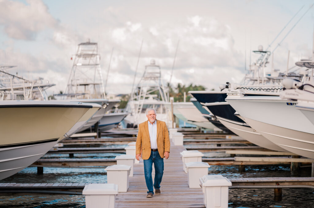 walking down the dock